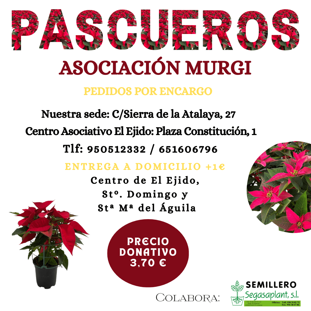por encargo, recogida sede y centro asociativo y a domicilio en el centro de el ejido y